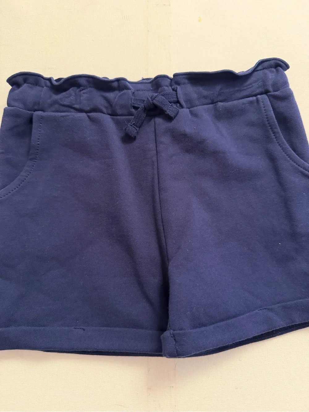 Angel Dear White Tennis Racket Peplum Top & Navy Shorts Set